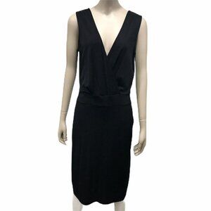 Calvin Klein Sheath Dress V-neck Black Size XS Career Wear Academia Feminine‎